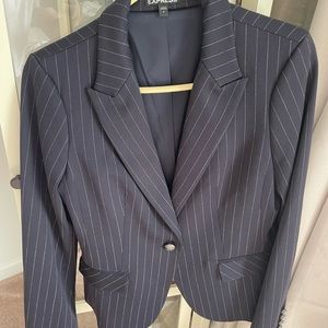 Express pinstripe suit. Pencil skirt and blazer size 8